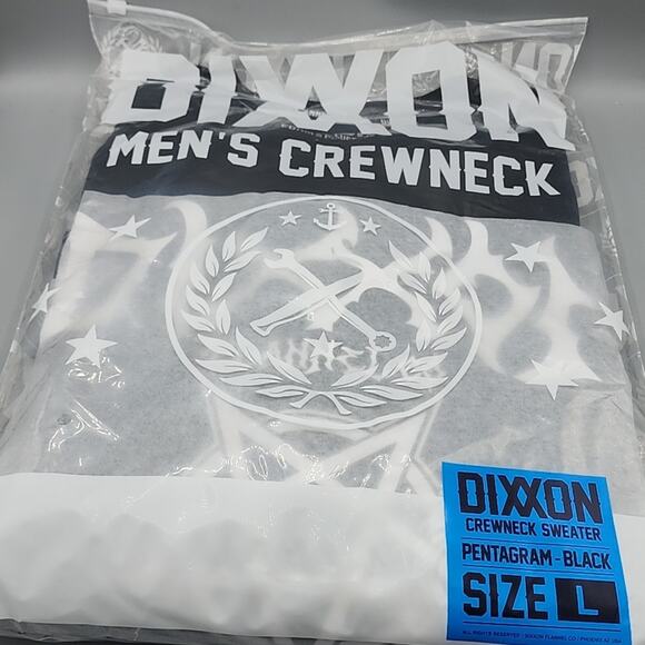 Dixxon Flannel Pentagram Crewneck Sweatshirt Men's L Black Long Sleeve NWT - Picture 12 of 12